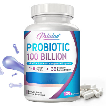 Probiotic 100 billion - with prebiotic fiber and digestive enzyme - 120 capsules