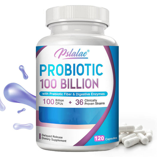 Probiotic 100 billion - with prebiotic fiber and digestive enzyme - 120 capsules