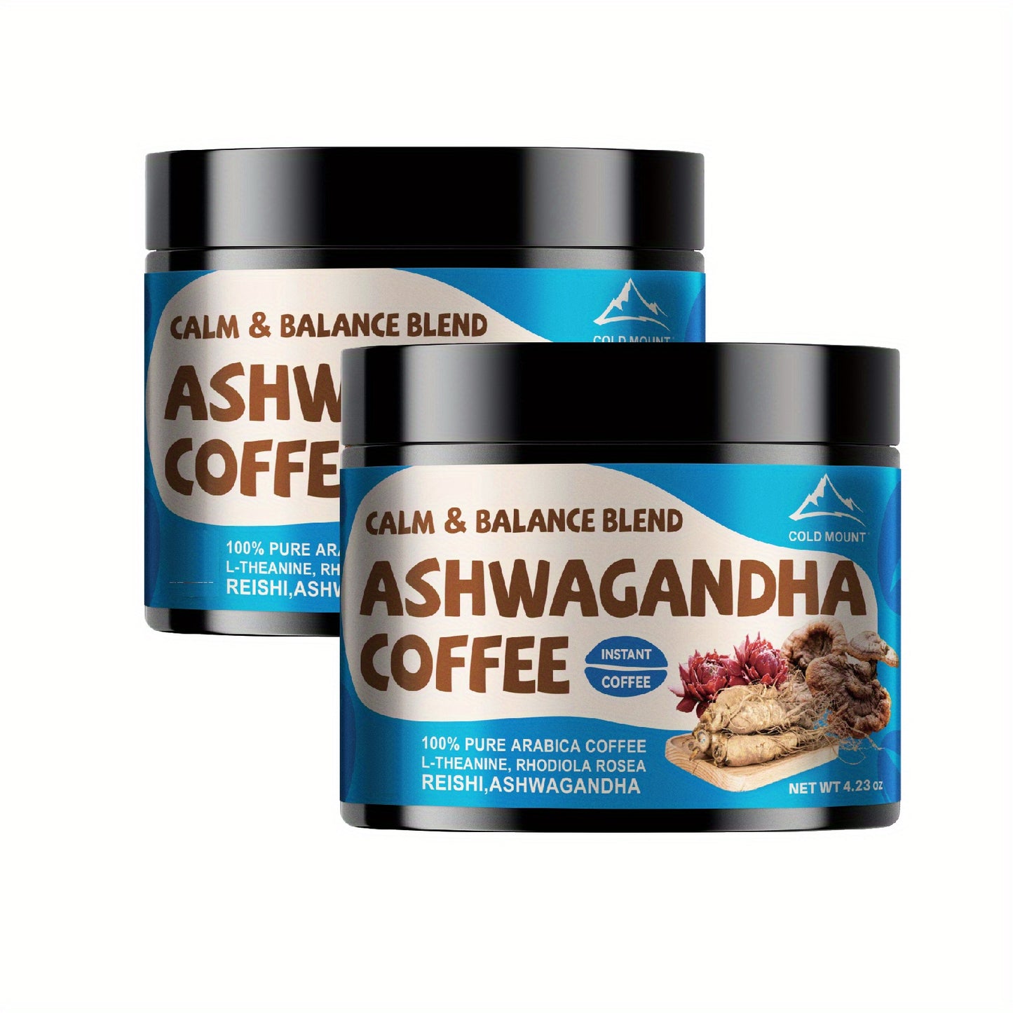 Ashwagandha Coffee with 100% Arabica beans, enriched with Ashwagandha root, Rhodiola Rosea, L-Theanine, Reishi, Chaga