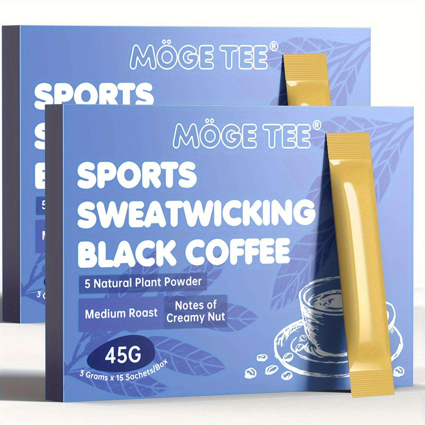 Creamy 5 in 1 Sports Black Coffee with Nut Flavor from Arabica Coffee Beans (15 Packs 3g)