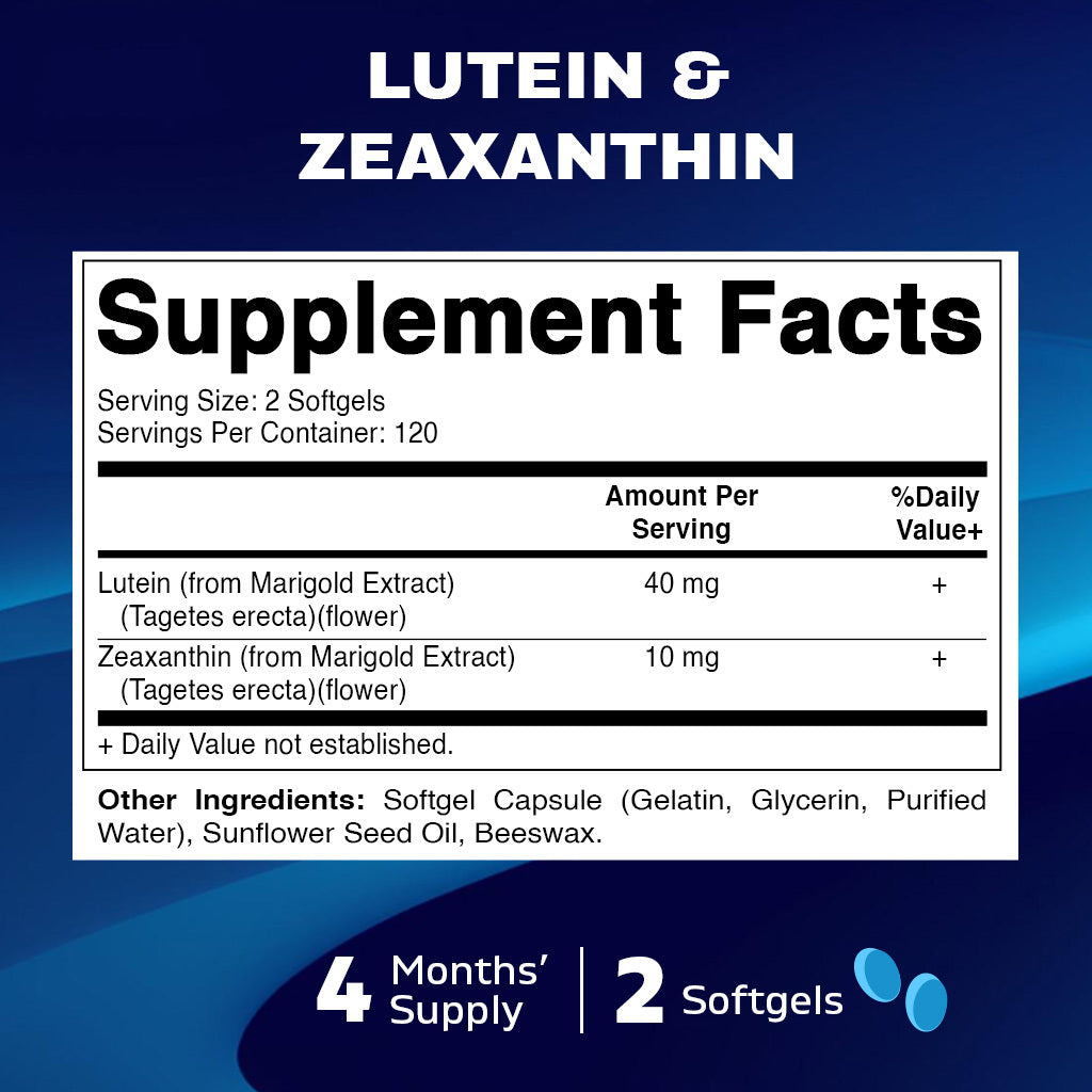 Lutein 40mg with Zeaxanthin 10mg, 240 Softgel