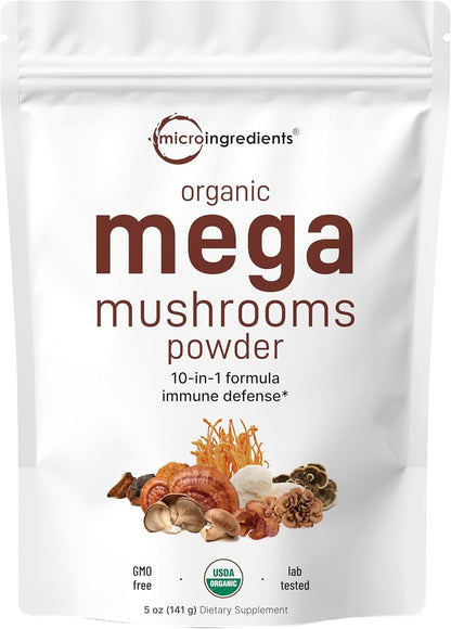 Ultimate Mega Mushroom 10 in 1 Complex Powder - All Natural System Booster