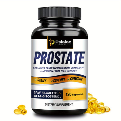 Prostate Health Support: Saw Palmetto & Pumpkin Oil Capsules - 120 Count