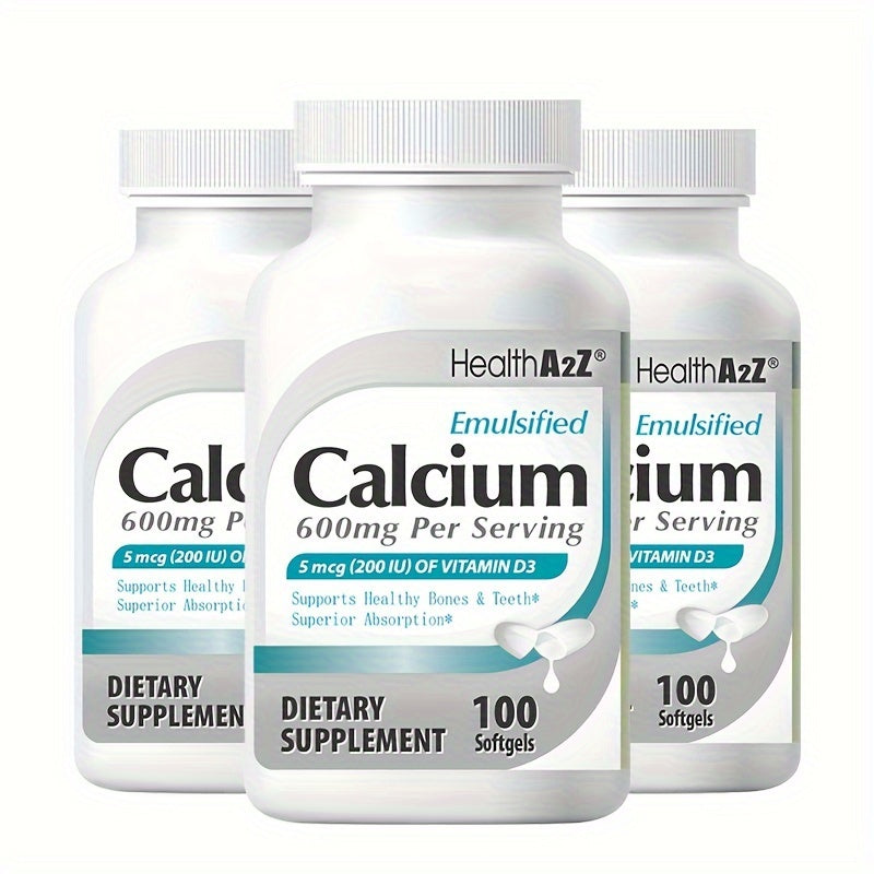 Calcium with 200 IU vitamin D3 - 100 Capsules