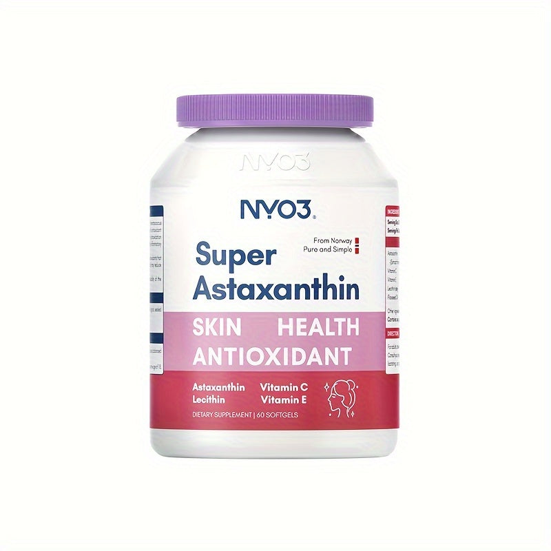 Super astaxanthin with vitamin C, E, lecithin and linseed oil - 60 softgel