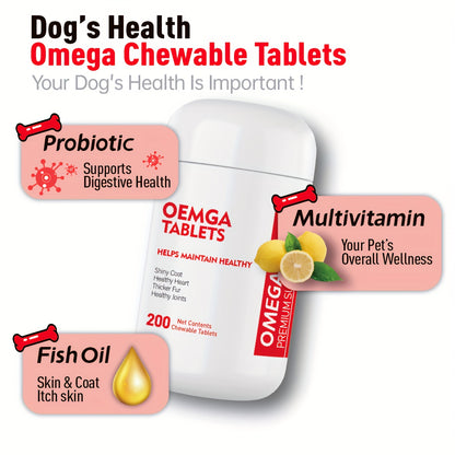 Omega 3 Fish Oil for Dogs 200 Tablets