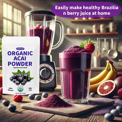 Organic Acai Powder 8 oz | 100% Natural Fruit Powder |  Without Sugar and Additives