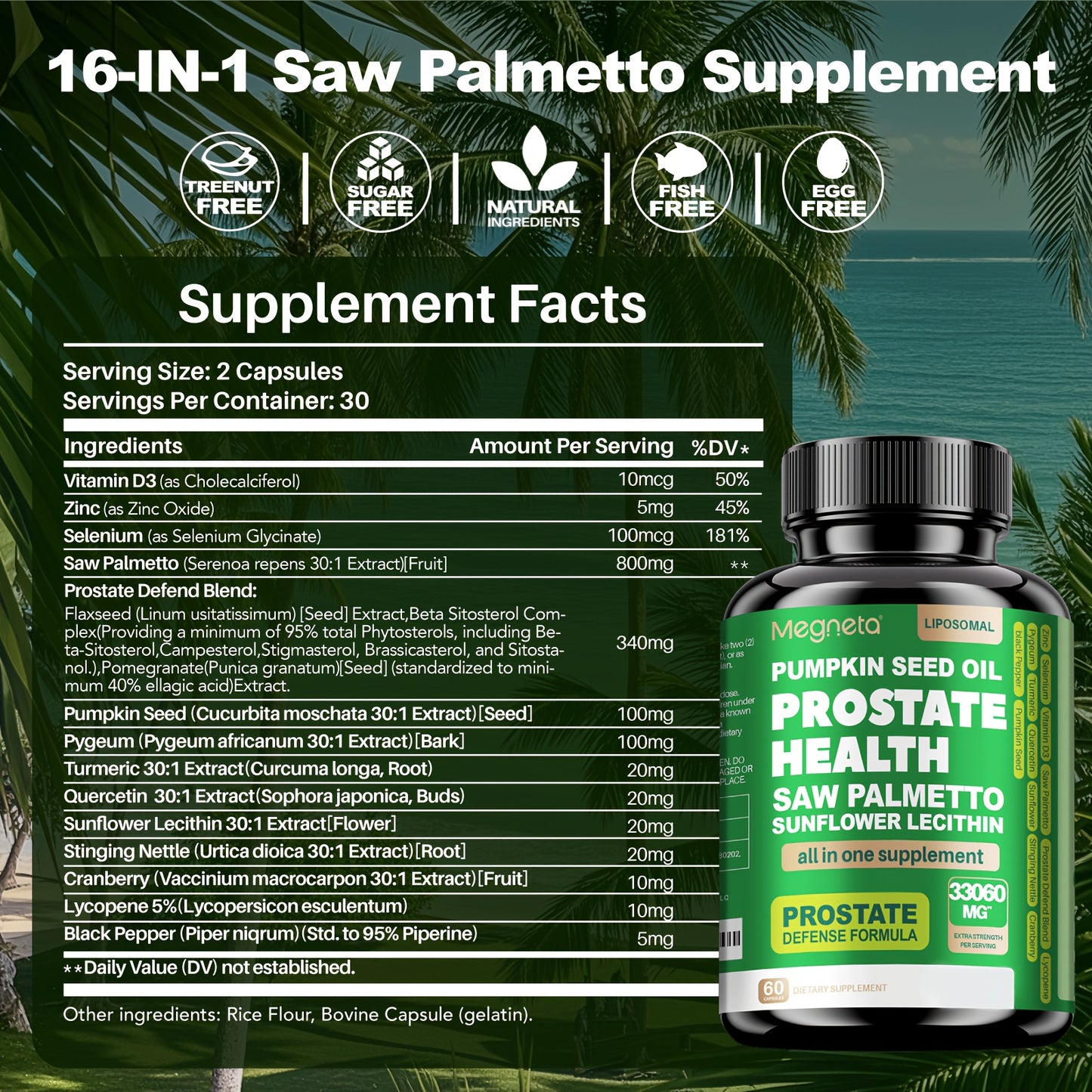 Prostate Health Supplement, 24,000 mg 30:1- 60 Capsules