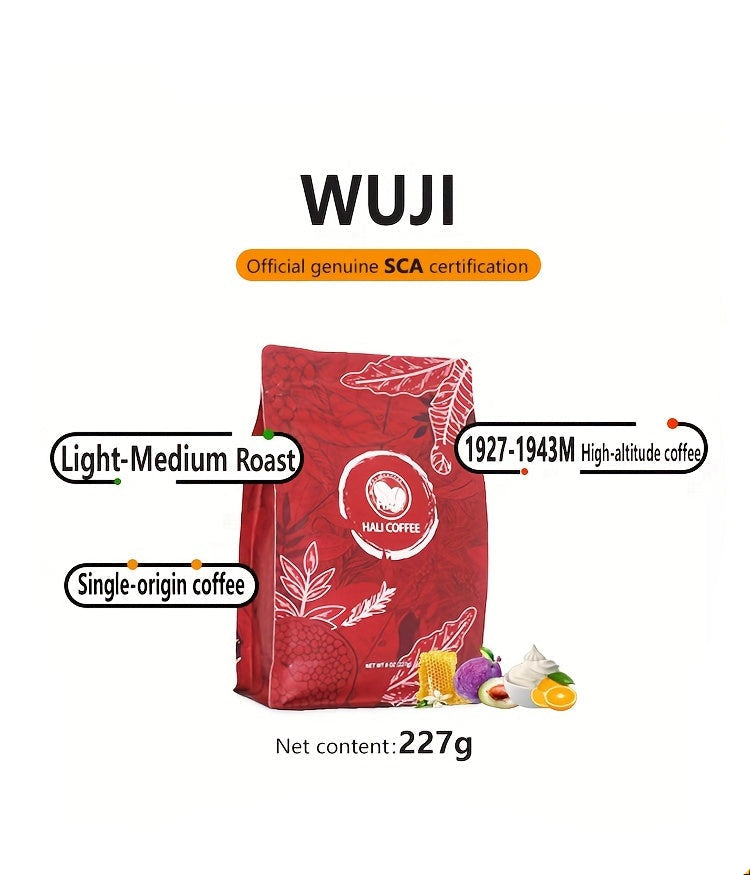 Whole Bean Coffee, Wuji, Ume Plum, Honey, Creamy (8oz 2-Pack) Ethiopia