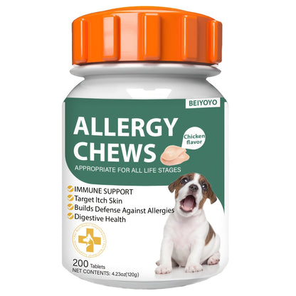 Allergy-Free Dog Chews: Premium, all-natural ingredients. 200 tablets