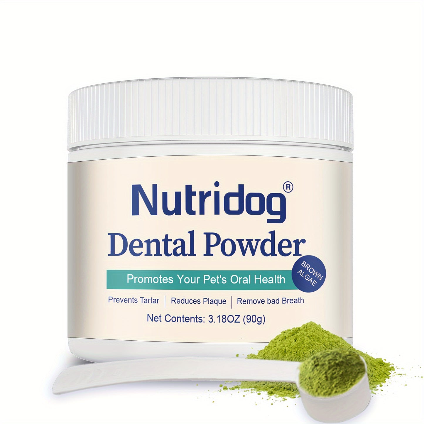 Tooth powder, breath freshener for dogs, fights tartar and bad breath