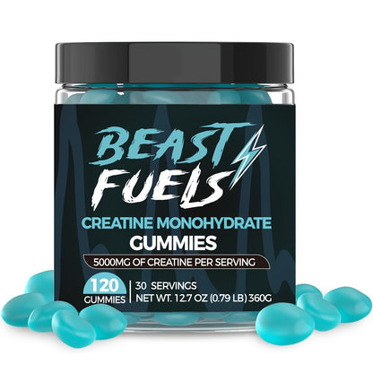 Creatine Monohydrate Gummies - 120 Count with L-Taurine and Vitamin B12