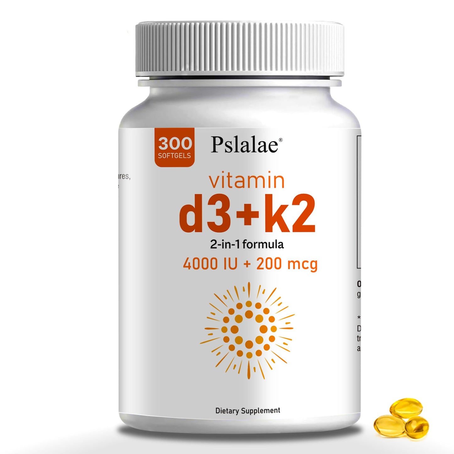 Vitamin D3 and K2 Premium Formula - 300 Softgels