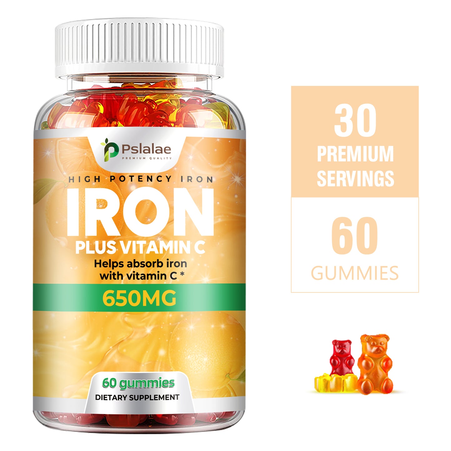 Premium Vitamin C and Iron Supplement - 60 capsules