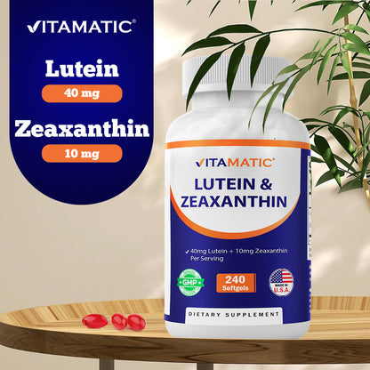 Lutein 40mg with Zeaxanthin 10mg, 240 Softgel