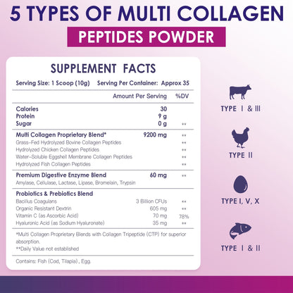 Multi-Collagen Ultimate - 35 doses for better skin, hair and joint health (350g)