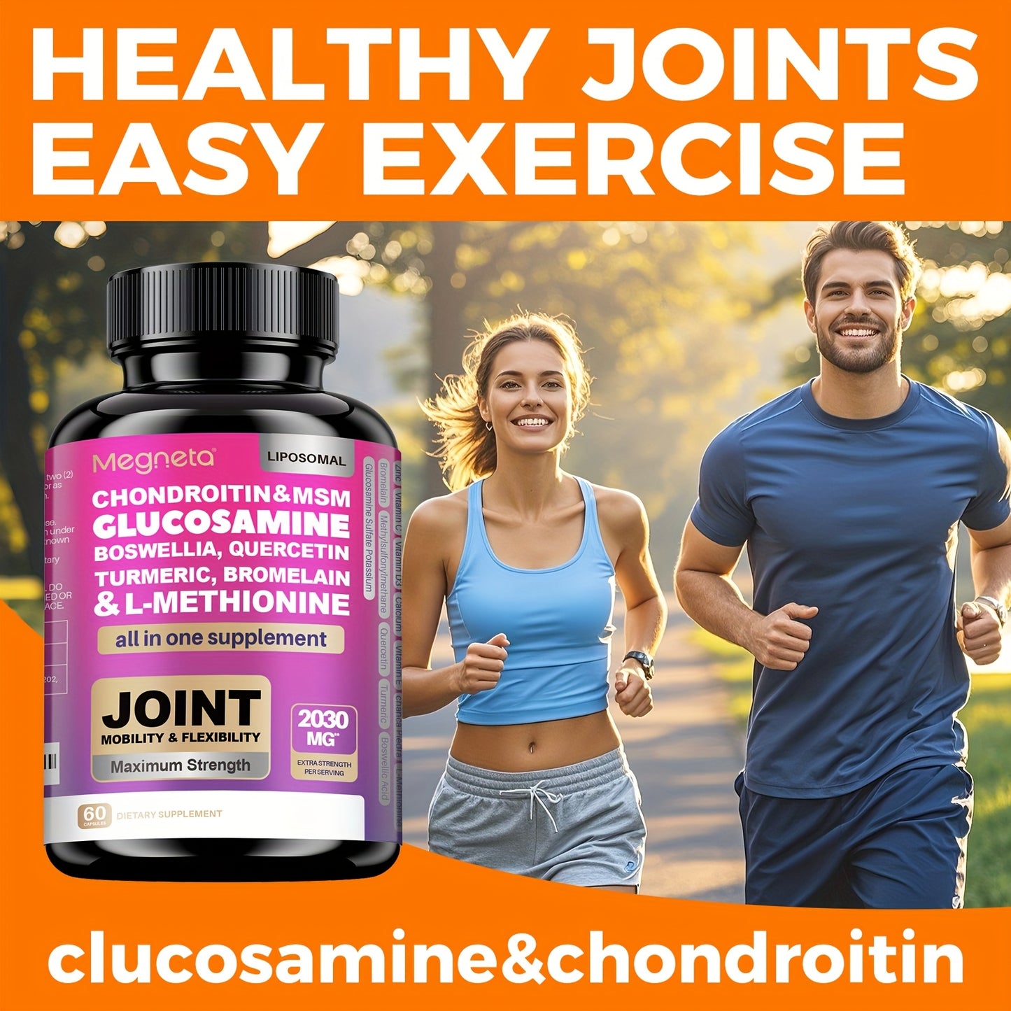 Premium Chondroitin and MSM with Vitamin D3 - Improves Flexibility and Mobility