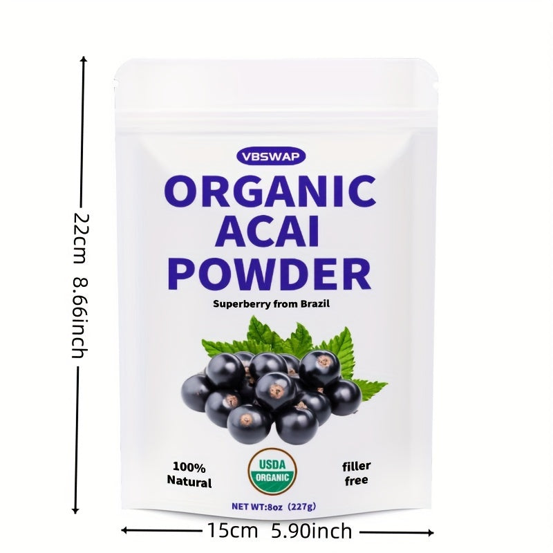 Organic Acai Powder 8 oz | 100% Natural Fruit Powder |  Without Sugar and Additives