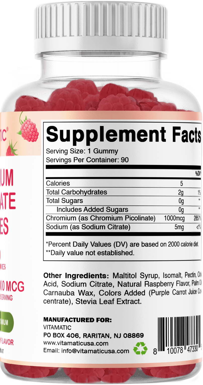 Chromium Picolinate Gummies - 90 Count - Supports Metabolism and Healthy Blood Sugar