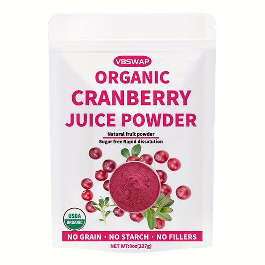 Organic Cranberry Juice Powder, 8 Ounce, Rich in Antioxidants and Vitamin C