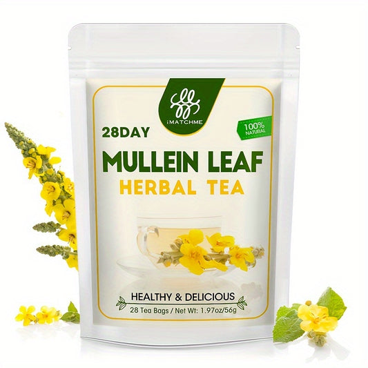 Mullein Leaf Tea, Herbal Tea, Caffeine Free, 28 Bags