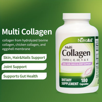 Multi-Collagen Complex - 180 capsules for glowing skin, healthy joints and strong hair