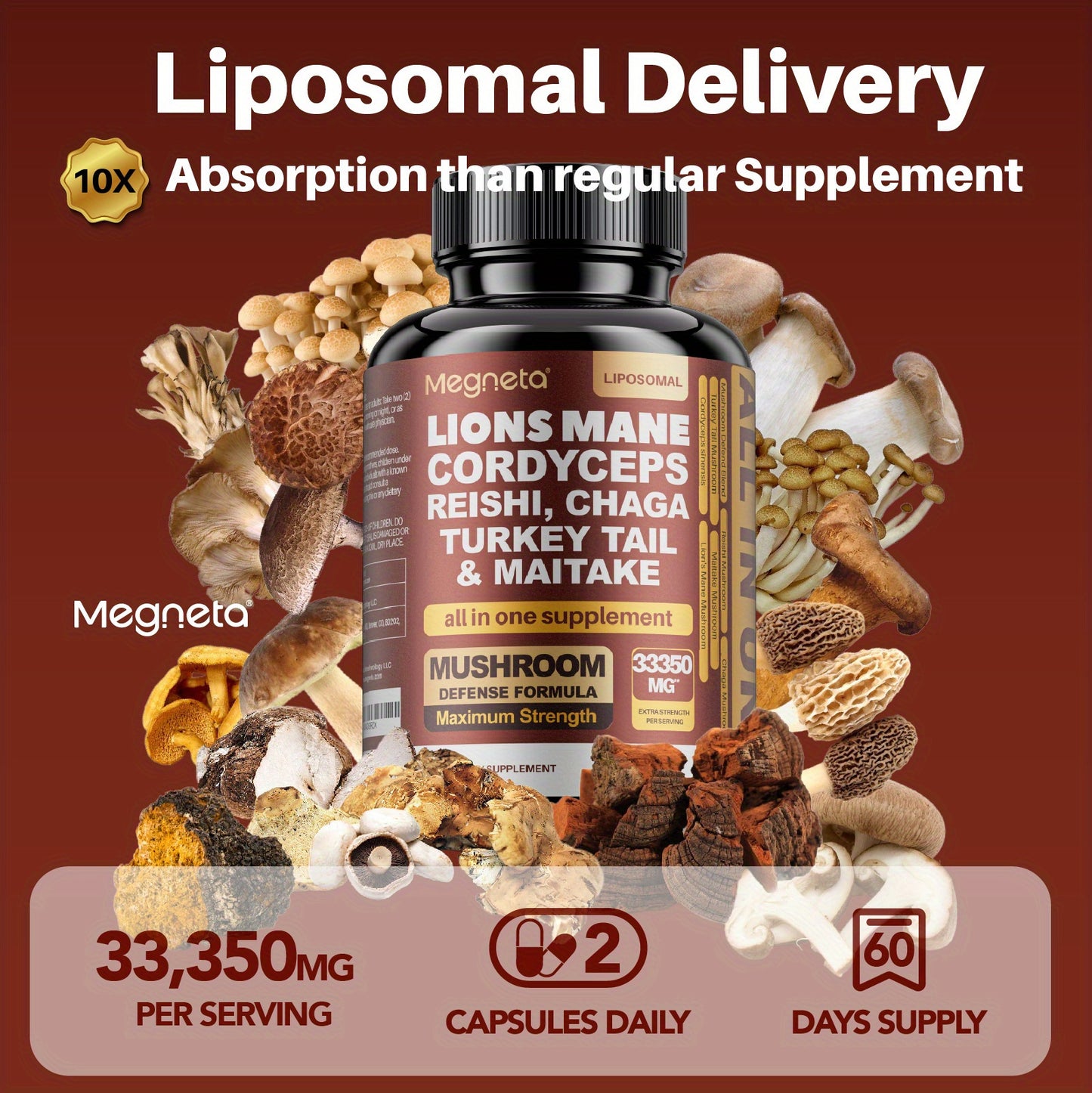 Nootropic Brain | Lion's Mane Mushroom Complex 60 capsules