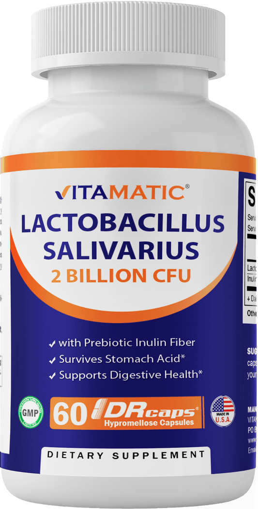 Lactobacillus Salivarius 2 billion per capsule DR - 60 units - Made with prebiotic inulin fiber