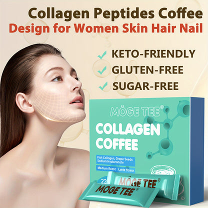 Collagen Coffee 8oz Cold Brew Arabica Coffee, Instant