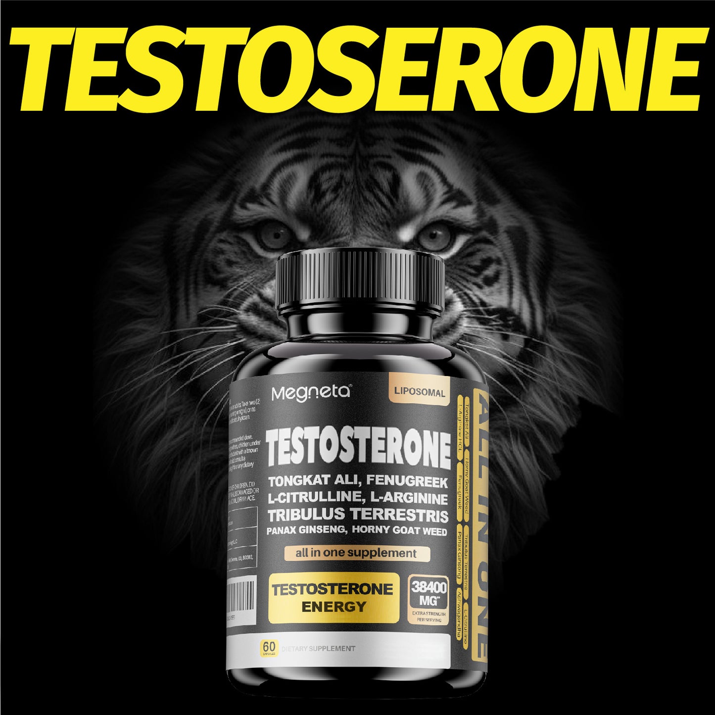 Testosterone| , Tongkat Ali, Tribulus Terrestris, Fenugreek and Ashwagandha 60 softgels