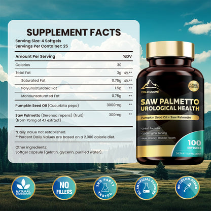 Saw Palmetto Men's Health Supplements, 100 Softgels