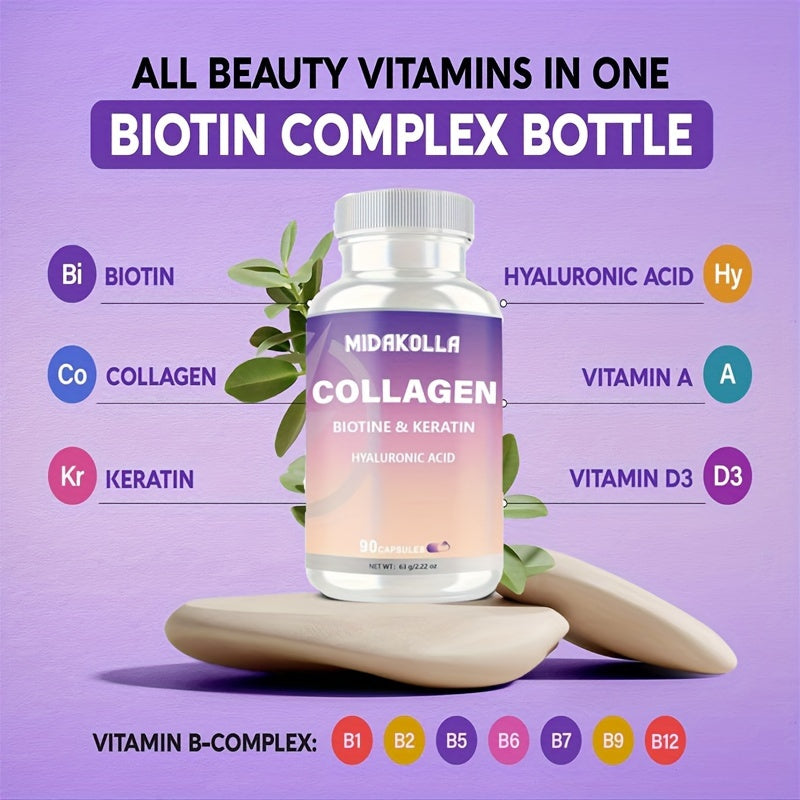 Ultimate Beauty Boost: Collagen with Vitamins and Hyaluronic Acid - 90 Capsules