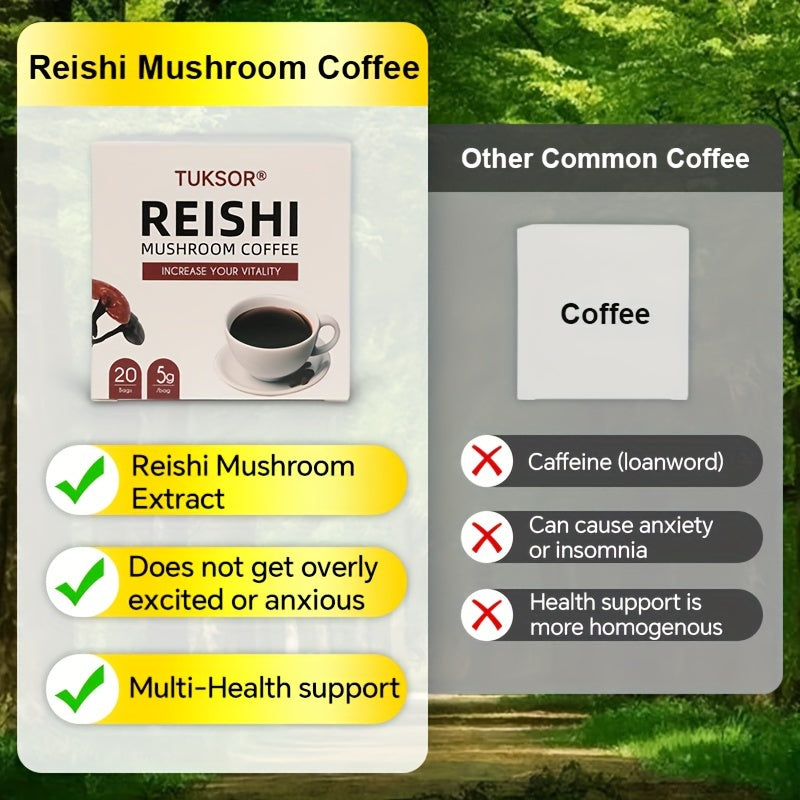 Sugar-free mushroom coffee, Ganoderma coffee releases brain energy potential and replenishes minerals