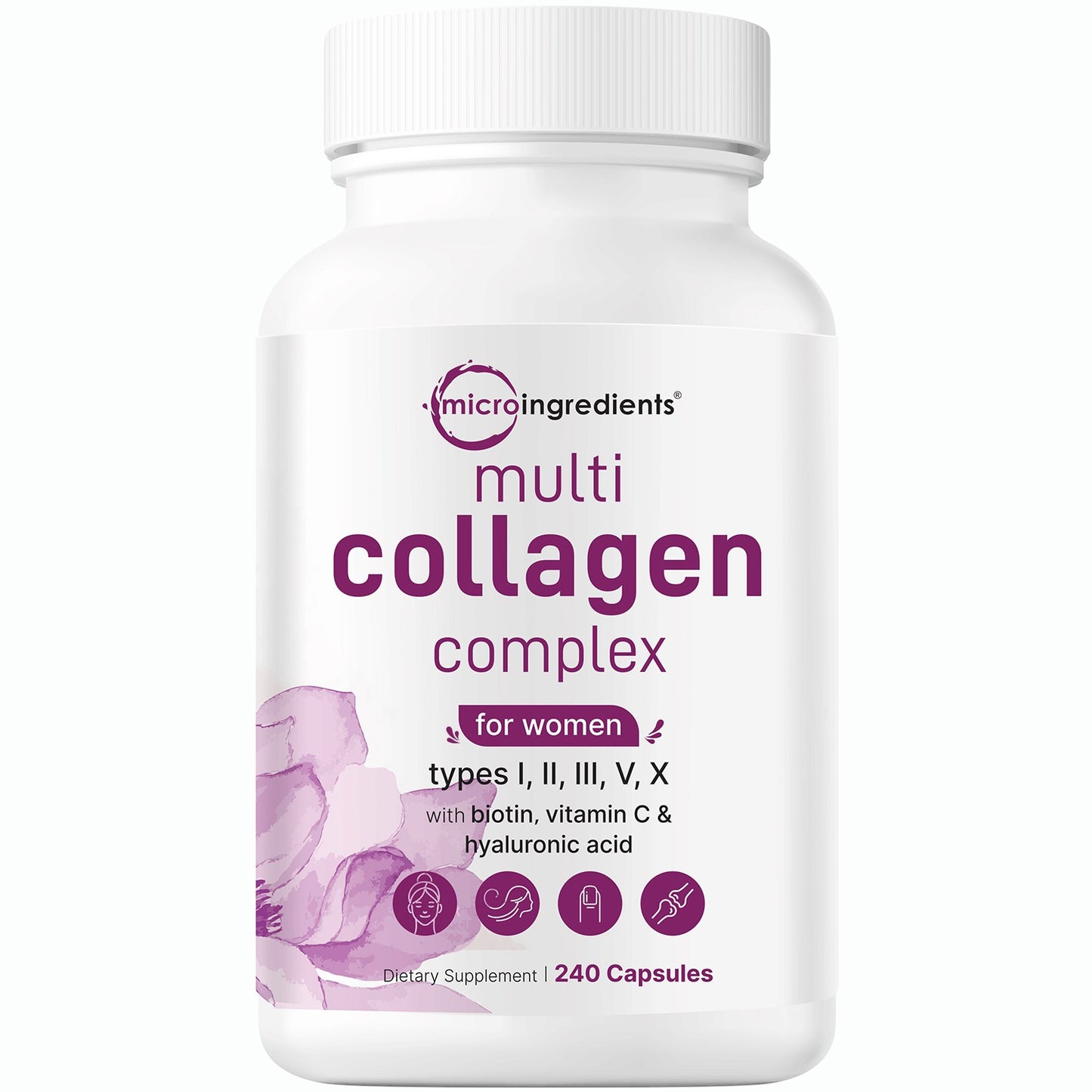 Collagen complex 240 capsules hyaluronic acid, biotin hydrolyzed protein vitamin C