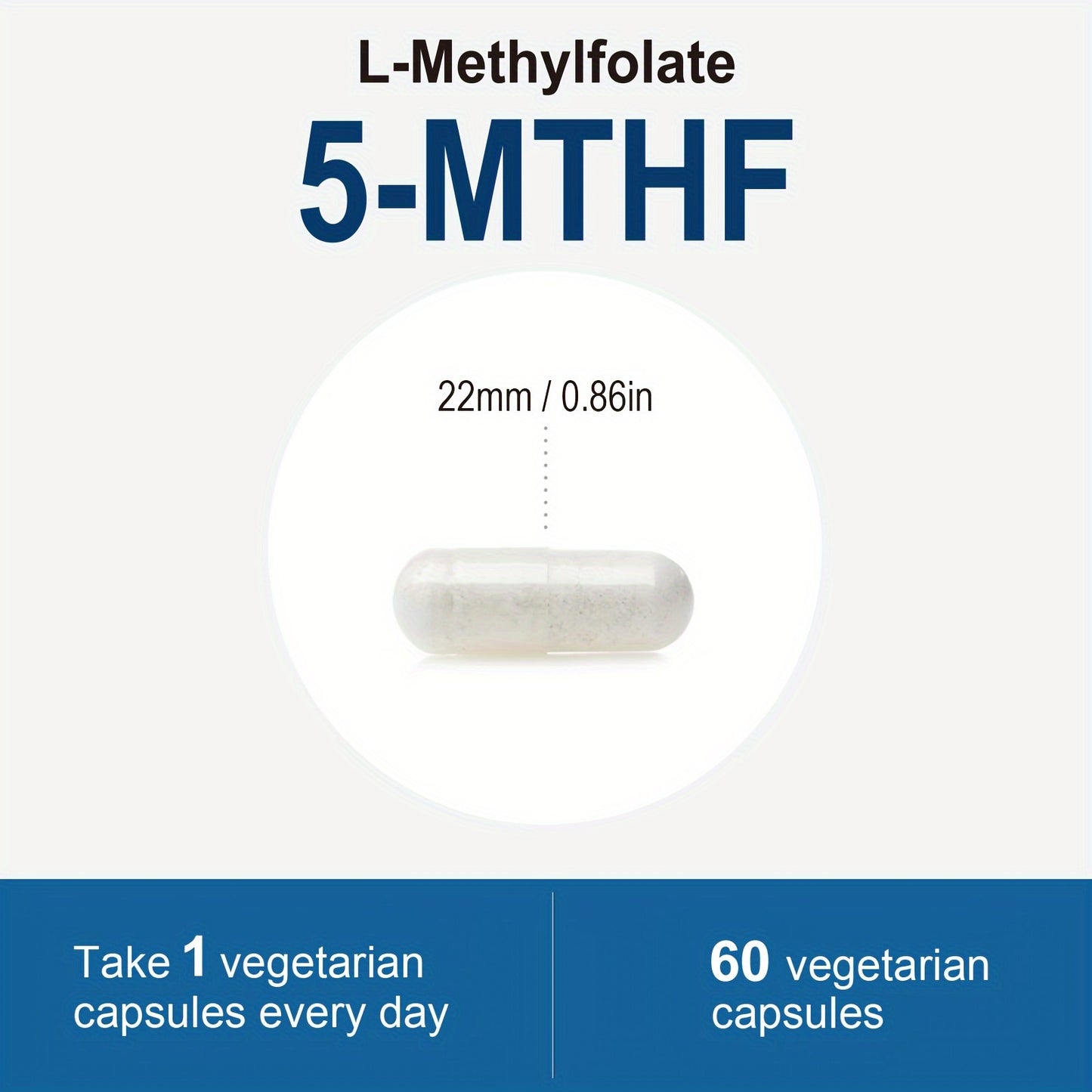 L-5-Mthf Methyl Folate Supplement, 15mg - Active Folic Acid for Better Absorption (60 capsules in a 2 bottle)