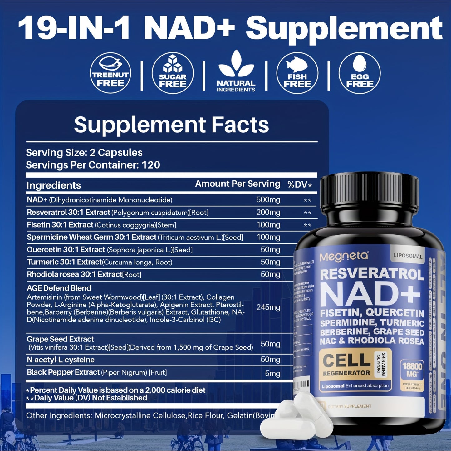 NAD  with Resveratrol Elite Maximum absorption brain function | 60 Capsules