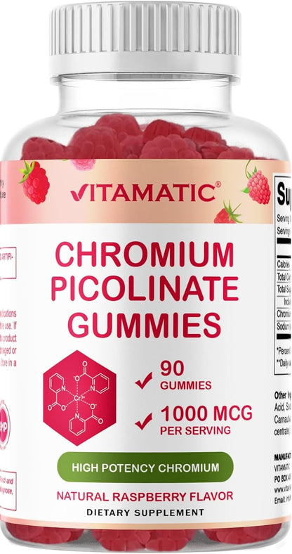 Chromium Picolinate Gummies - 90 Count - Supports Metabolism and Healthy Blood Sugar