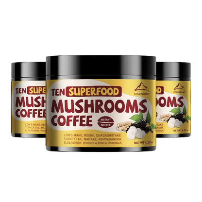 Superfood Mushroom Coffee - Instant Powder with Lion's Mane, Reishi, Chaga & Ashwagandha Sambuca