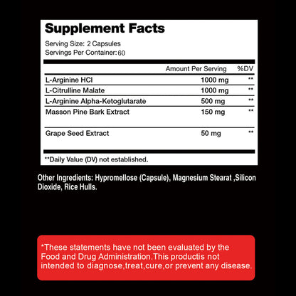 Nitric Charge - with L-Arginine, L-Citrulline 120 Capsules