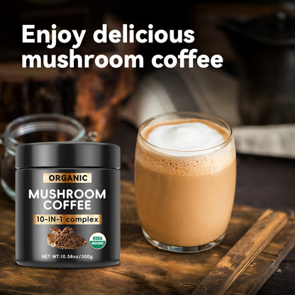 Super Organic Mushroom 10-in-1 Mixed Extract Powder, 10.58oz (300g), No Additives