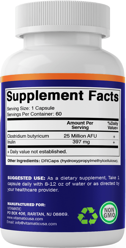 Clostridium butyricum 25 million - Gut health - 60 capsules