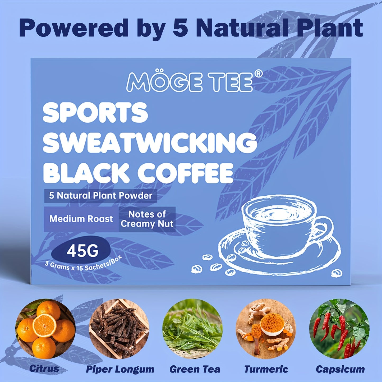 Creamy 5 in 1 Sports Black Coffee with Nut Flavor from Arabica Coffee Beans (15 Packs 3g)