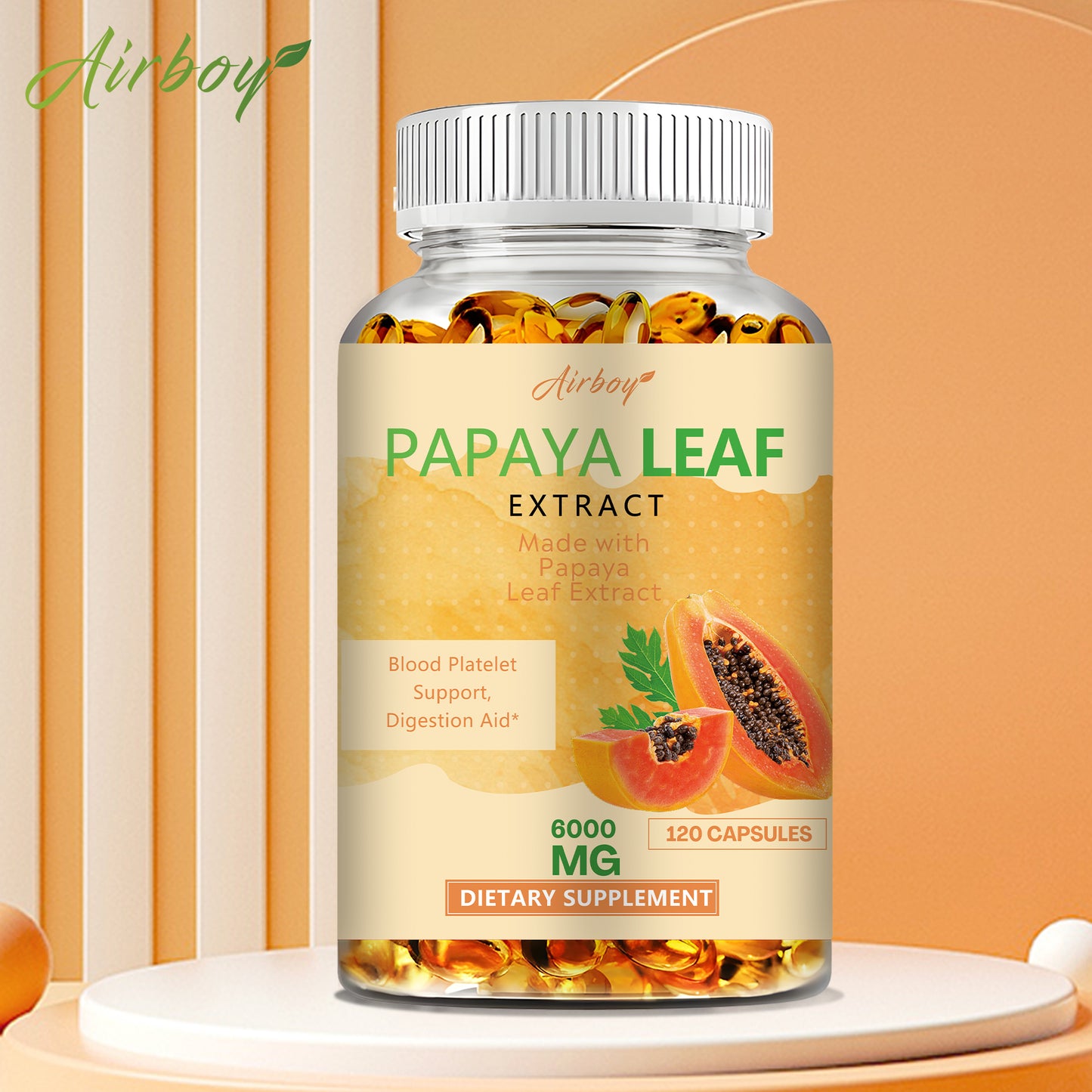 Digestive Enzyme Supplement with Papaya Premium Formula - 120 Capsules