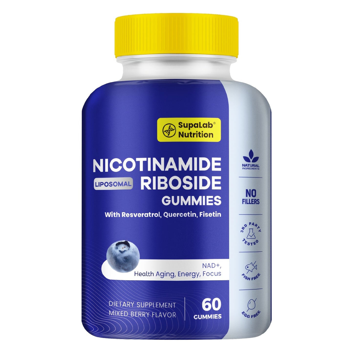 Nicotinamide Riboside Gummis, NAD  Resveratrol Extract - 60 Gummis