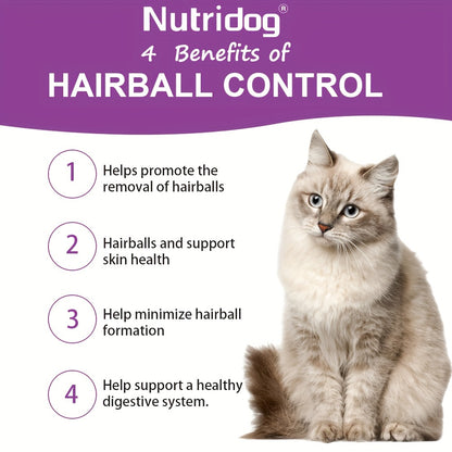 Hairball Aid Supplement for Cats, 100 Chews Digestive Support