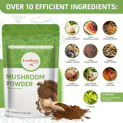 Mushroom Supplement for Coffee and Smoothies - 6.2oz 60 Servings