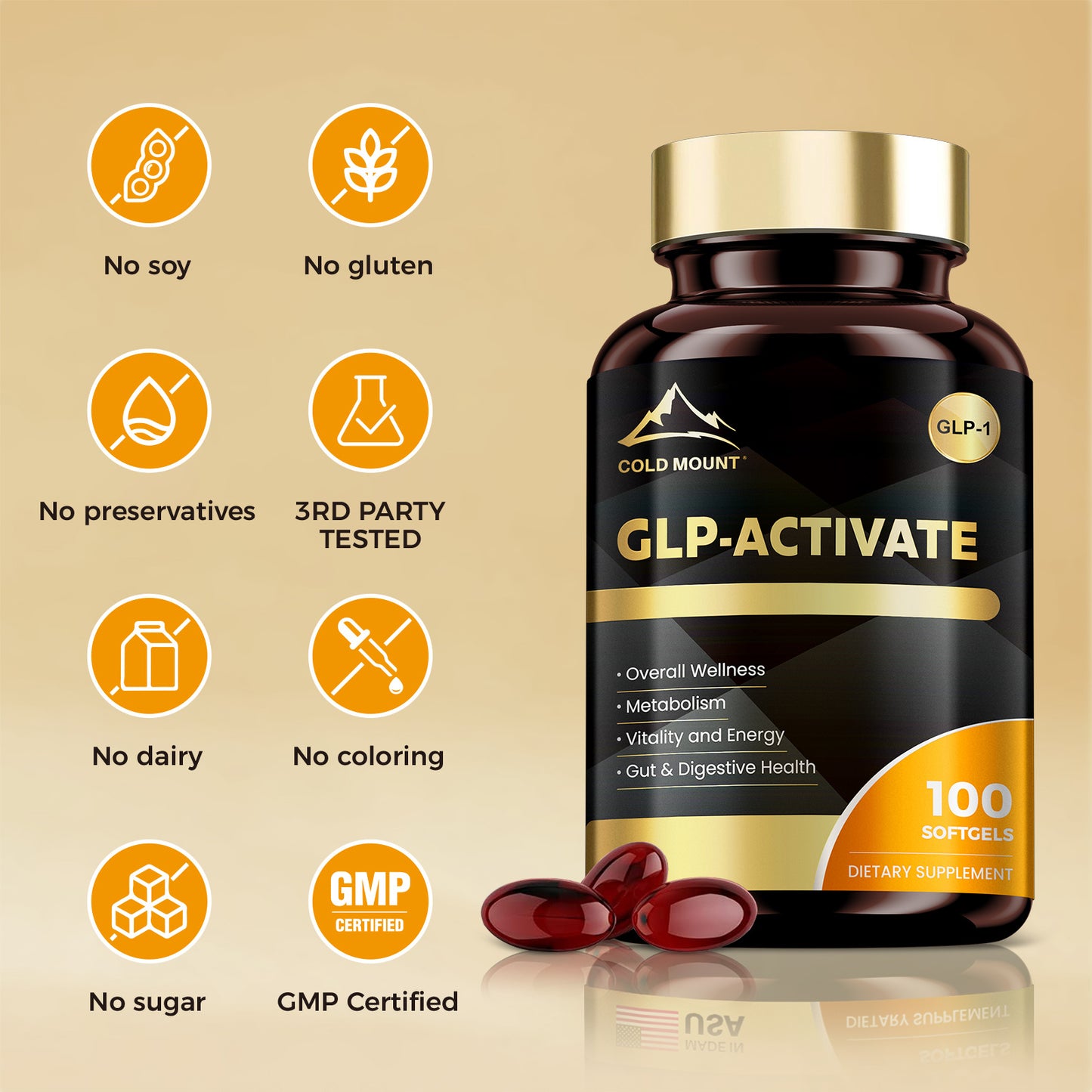 Cold Mount GLP-1 Activation Supplement - 100 Softgels