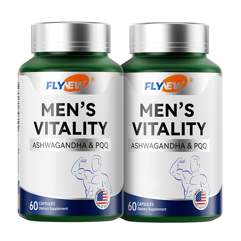 2 Bottles of Men's Vitality with Ashwagandha, Zinc, PQQ, 60 Capsules