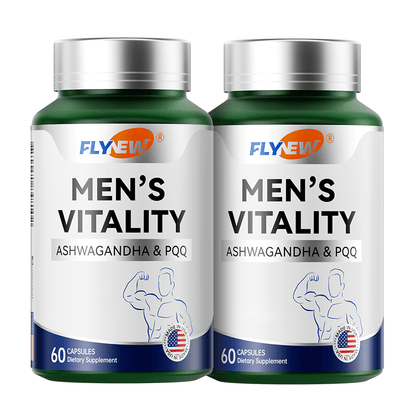 2 Bottles of Men's Vitality with Ashwagandha, Zinc, PQQ, 60 Capsules