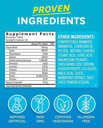 Papaya Digestive Enzymes with Bromelain Chewables